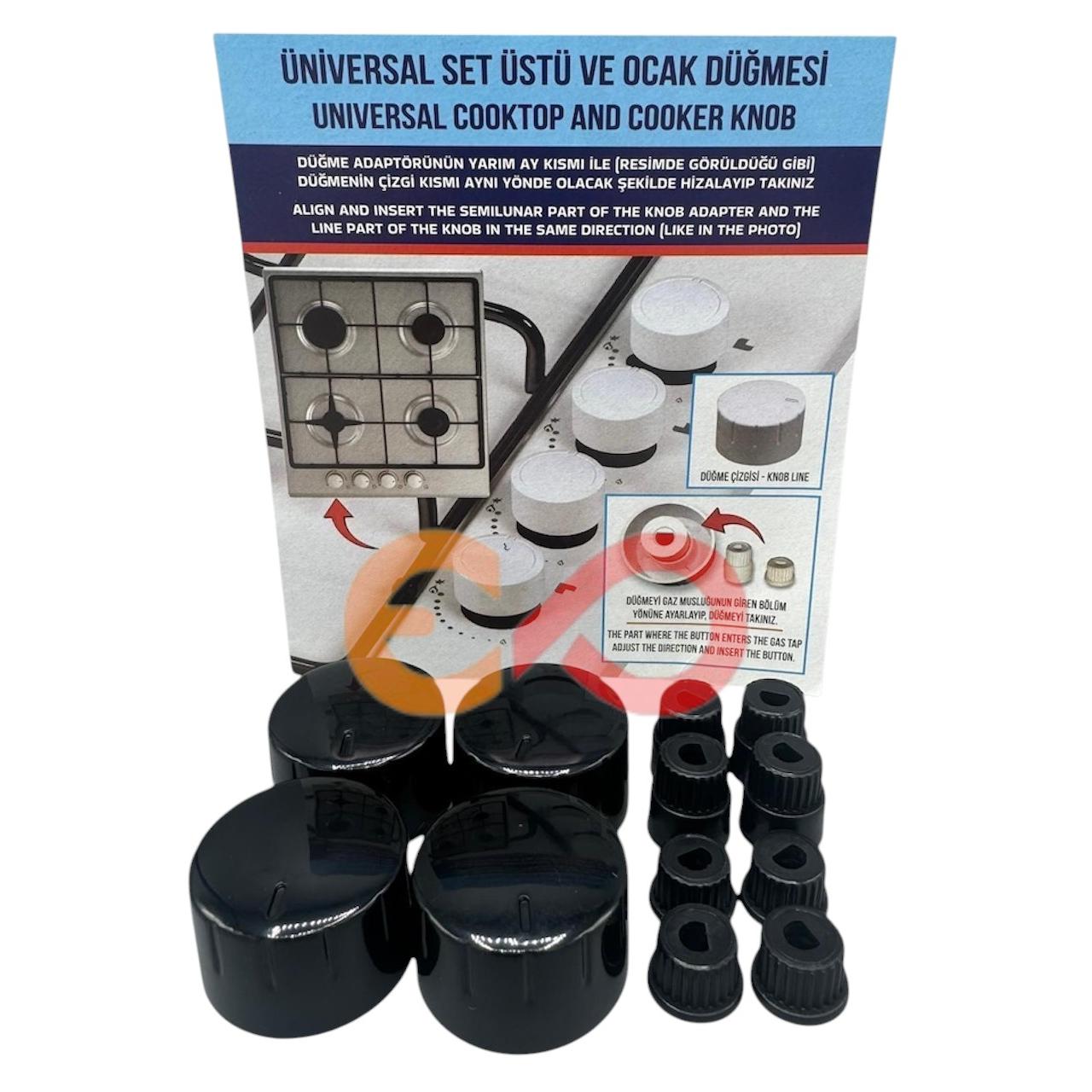 Setüstü Ocak Düğme (universal) Siyah 